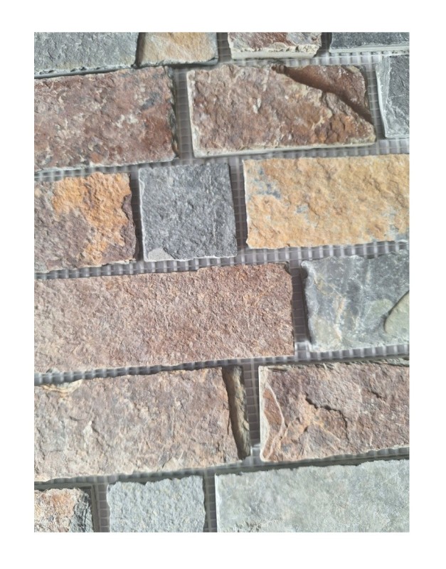 Piastrella di mosaico dipinta a mano ardesia pietra naturale mattone marrone ruggine MOS34-1204_m