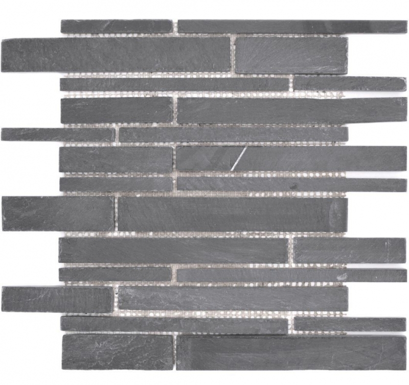 Piastrella di mosaico dipinta a mano ardesia pietra naturale Mattone ardesia antracite MOS34-0206_m