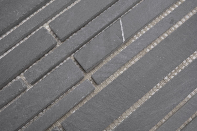 Piastrella di mosaico dipinta a mano ardesia pietra naturale Mattone ardesia antracite MOS34-0206_m