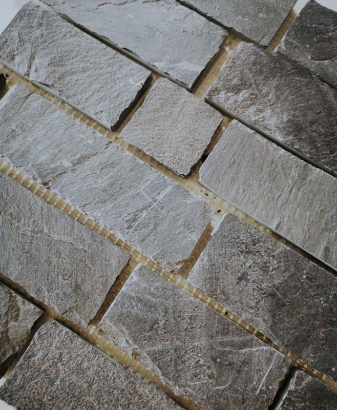 Piastrella a mosaico ardesia pietra naturale Brick antracite Black Jack MOS34-0208_f