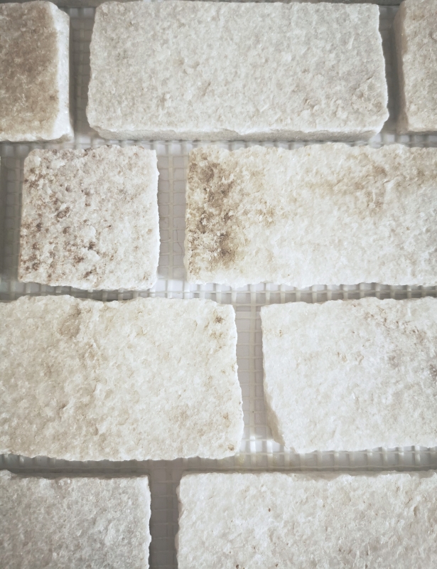 Piastrella a mosaico ardesia pietra naturale mattone bianco MOS34-0102_f