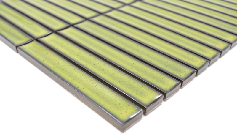 Rod mosaico piastrella ceramica verde chiaro maculato lucido parete cucina bagno MOS24-CS16