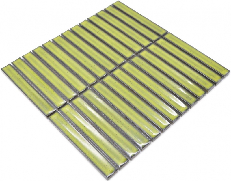 Rod mosaico piastrella ceramica verde chiaro maculato lucido parete cucina bagno MOS24-CS16