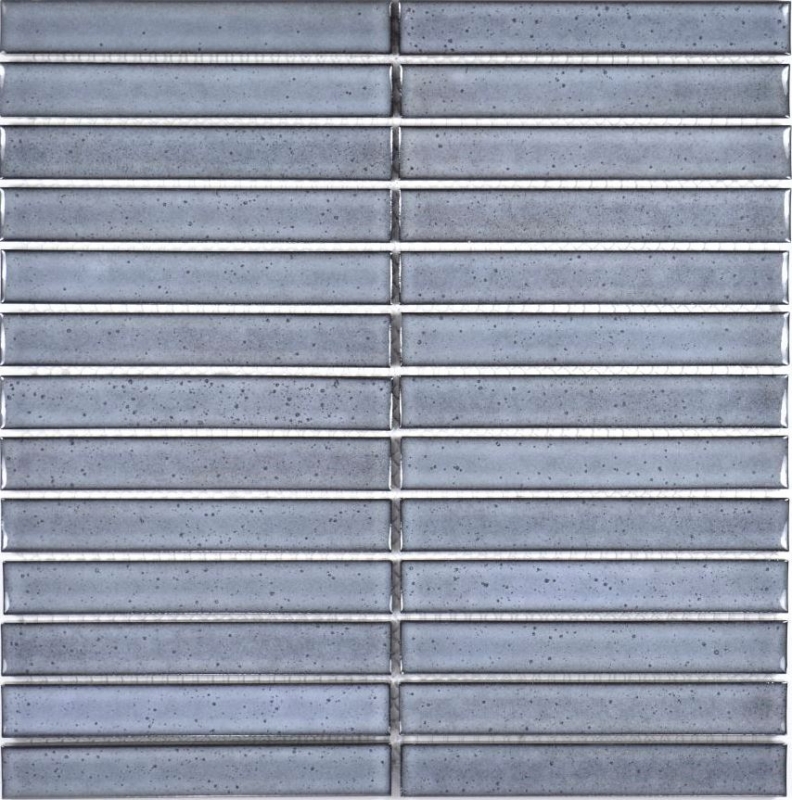 Mosaico Rod in ceramica grigio screziato lucido per bagno MOS24-CS26