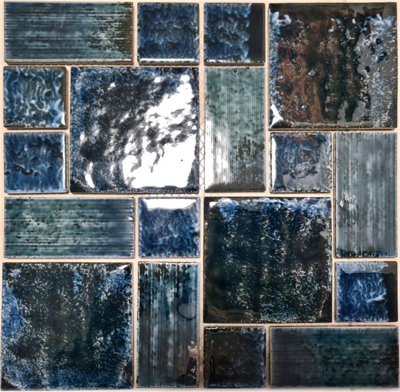 Piastrella di ceramica mosaico combi verde lucido bagno cucina alzatina MOS13-KAS4_f