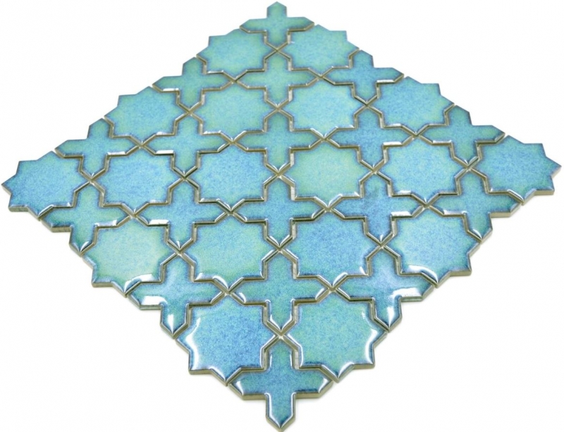 Piastrella di mosaico dipinta a mano in ceramica mosaico misto verde lucido cucina alzatina bagno MOS13-SXS10_m