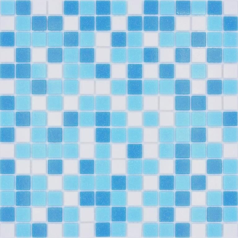 Mosaico di vetro tessere di mosaico bianco blu piscina mosaico piscina MOS210-323P