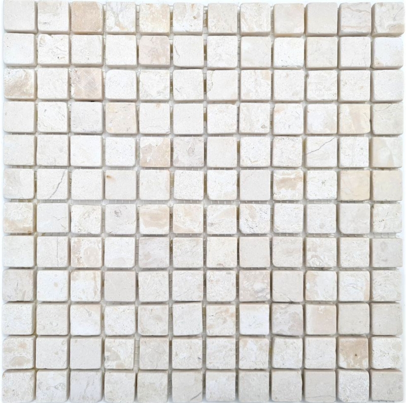 Pietre di marmo mosaico bianco crema Piastrelle backsplash bagno WC Doccia pavimento - MOS40-T23W