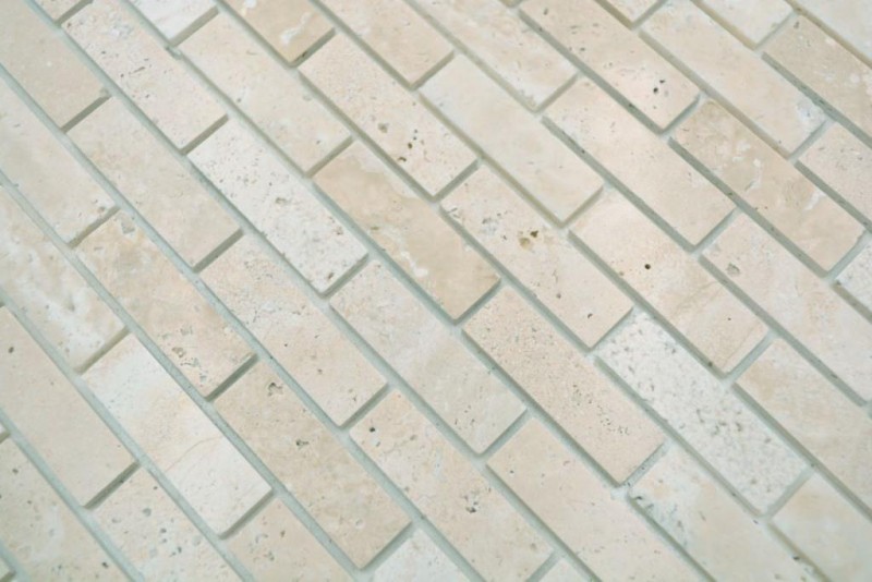 Piastrella di mosaico Mosaico autoadesivo composito in pietra naturale travertino beige MOS200-4M92