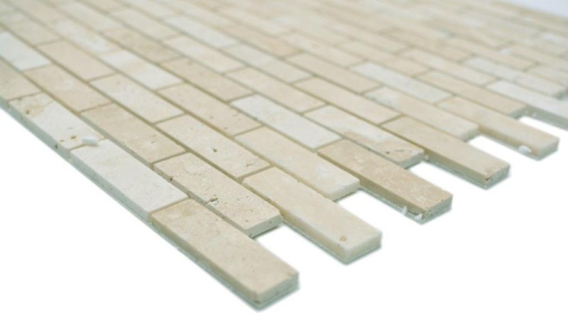 Piastrella di mosaico Mosaico autoadesivo composito in pietra naturale travertino beige MOS200-4M92