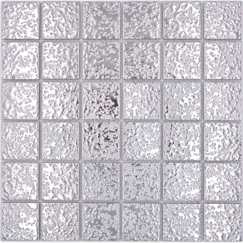 Piastrella di ceramica a mosaico Piastrella di mosaico argento martellata backsplash cucina MOS16-0207