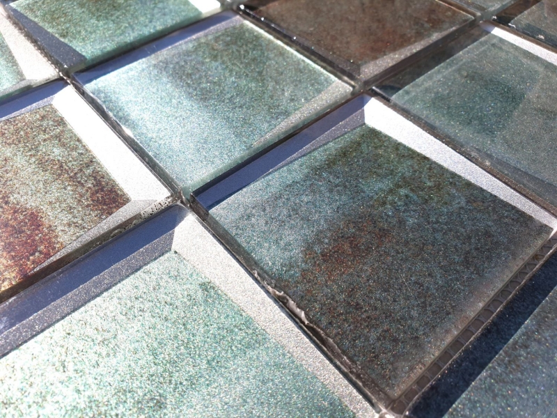 Piastrella di vetro del mosaico 3D guardare vecchio muro verde cucina piastrelle backsplash MOS88-XB20