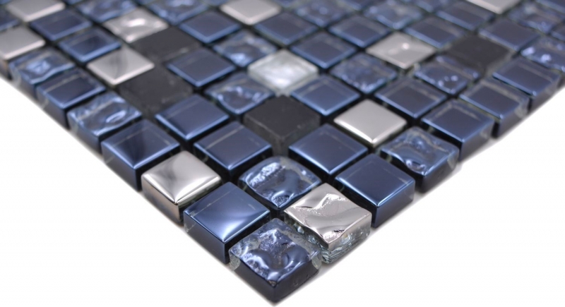 Mosaico in vetro pietra naturale piastrelle mosaico nero antracite argento cucina splashback piastrelle backsplash - MOS92-660