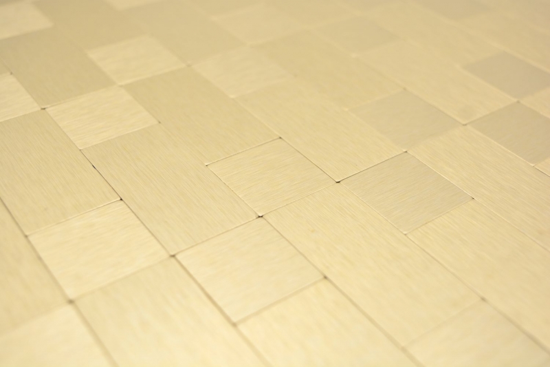Piastrelle di mosaico Mosaici autoadesivi in metallo oro cucina bagno MOS200-4G87_f