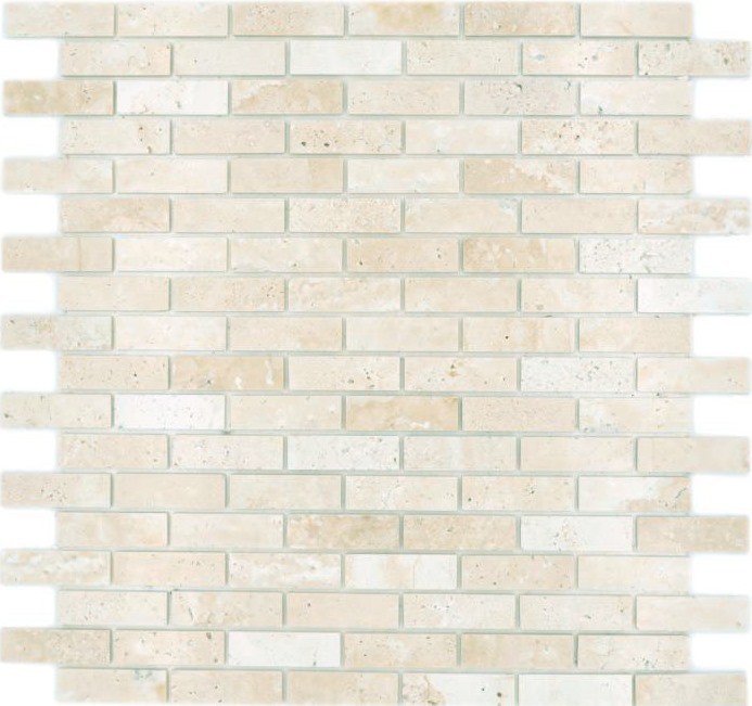 Piastrelle di mosaico Mosaici autoadesivi Pietra naturale composita Travertino beige MOS200-4M92_f