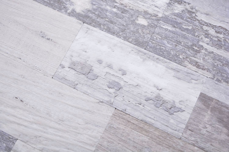 Piastrelle di mosaico Mosaici autoadesivi Alluminio effetto legno shabby chic grigio Subway MOS200-4S49_f