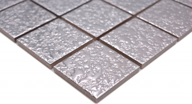 Mosaico di piastrelle di ceramica a mosaico liscio argento martellato backsplash di piastrelle cucina MOS16-0207_f