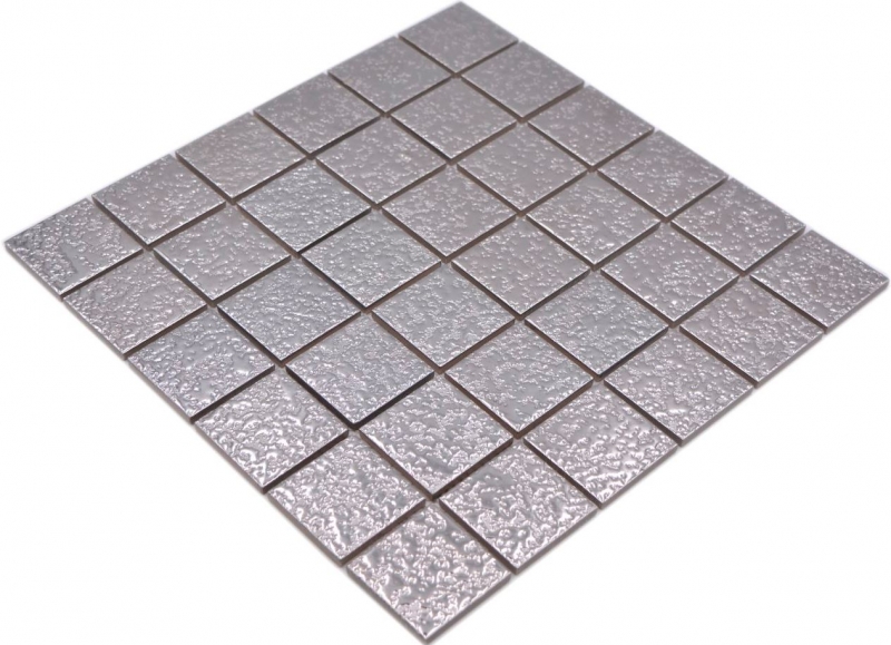 Mosaico di piastrelle di ceramica a mosaico liscio argento martellato backsplash di piastrelle cucina MOS16-0207_f