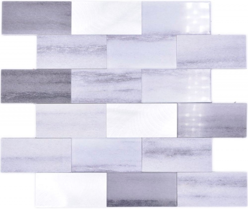 Piastrelle di mosaico Mosaici autoadesivi Mosaico vinilico effetto cemento mix grigio Cucina Subway MOS200-5S59_f