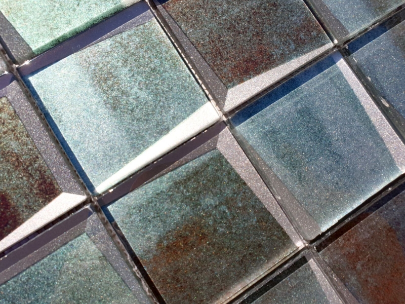 Mosaico di vetro combinazione di mosaico 3D look verde parete cucina piastrelle backsplash MOS88-XB20_f