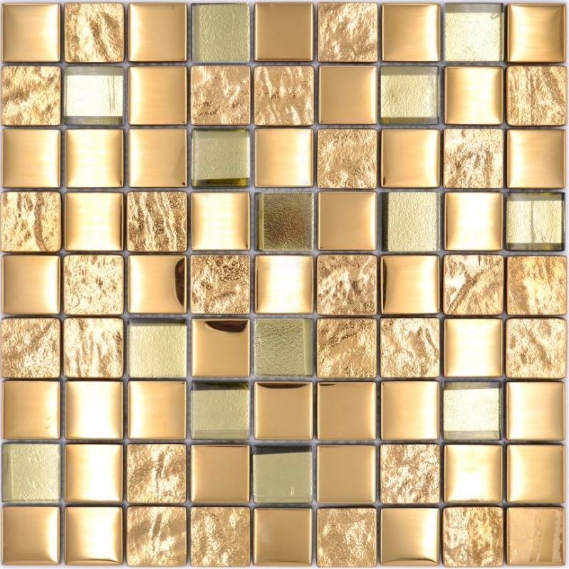 Piastrella di vetro a mosaico combi EP oro alzatina cucina bagno MOS88-XCG03_f