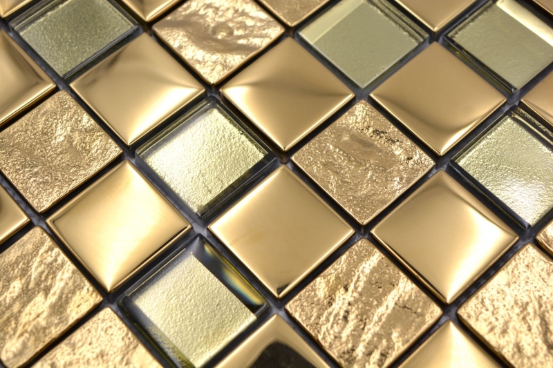 Piastrella di vetro a mosaico combi EP oro alzatina cucina bagno MOS88-XCG03_f