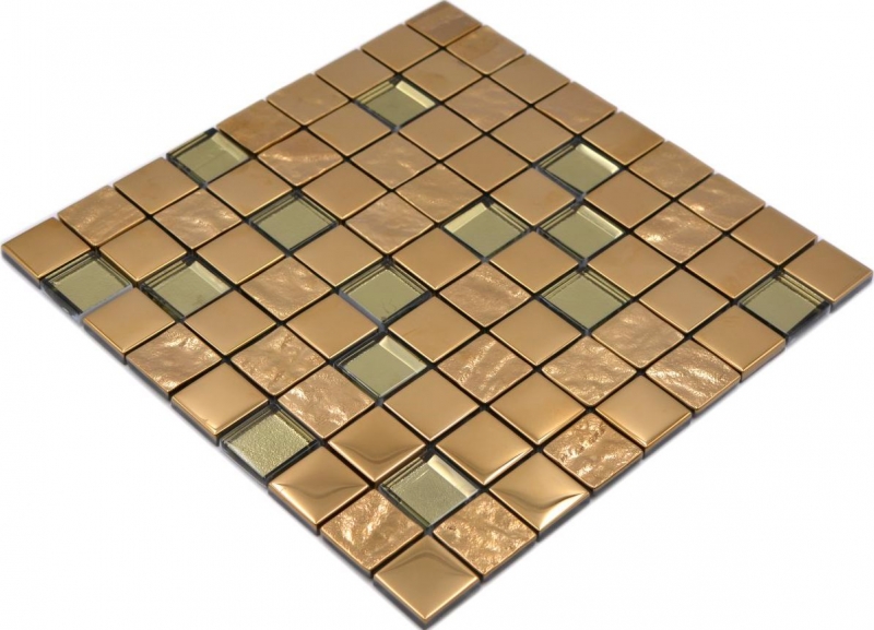 Piastrella di vetro a mosaico combi EP oro alzatina cucina bagno MOS88-XCG03_f