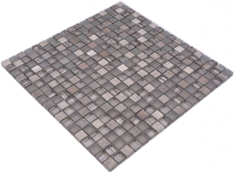 Piastrella mosaico vetro pietra naturale mosaico pietra mix grigio opaco backsplash piastrelle MOS92-590_f