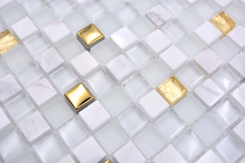 Piastrella mosaico vetro pietra naturale mosaico pietra EP mix oro bianco backsplash piastrelle MOS92-640_f