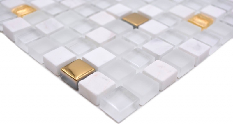 Piastrella mosaico vetro pietra naturale mosaico pietra EP mix oro bianco backsplash piastrelle MOS92-640_f