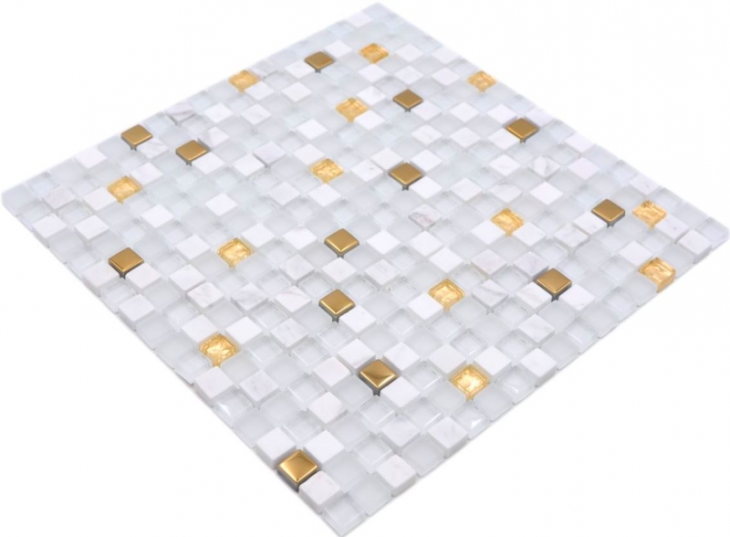 Piastrella mosaico vetro pietra naturale mosaico pietra EP mix oro bianco backsplash piastrelle MOS92-640_f