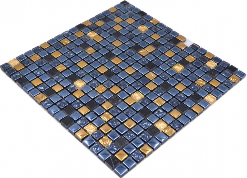 Piastrella di mosaico vetro pietra naturale mosaico pietra EP mix nero oro bagno cucina MOS92-650_f