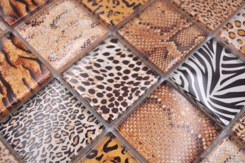 Piastrelle di mosaico Mosaico di vetro Forest marrone chiaro Piastrelle backsplash muro MOS78-W58_f