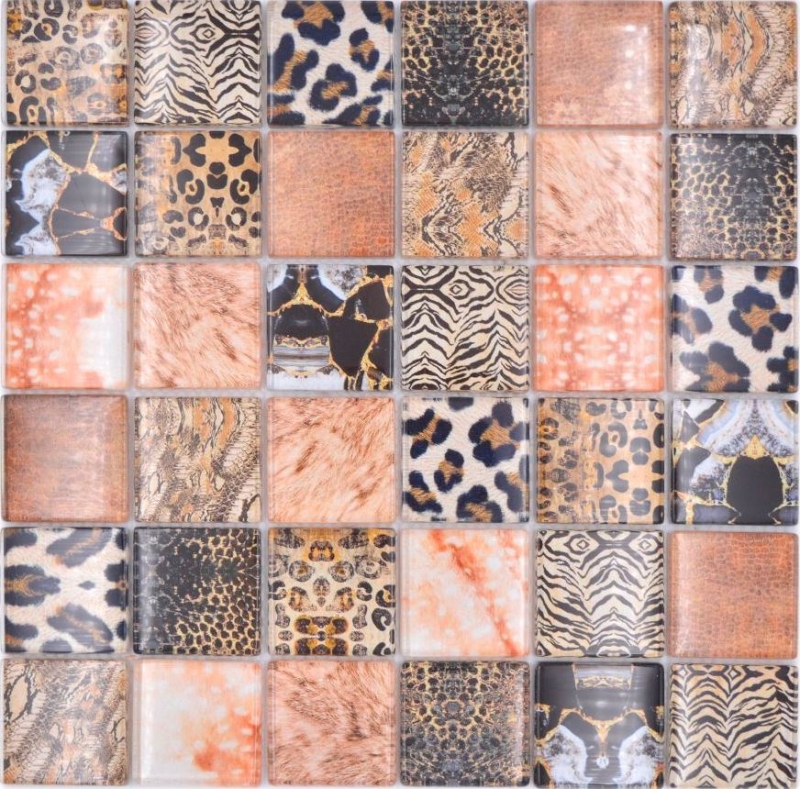 Piastrelle di vetro mosaico Forest brown bagno cucina splashback MOS78-W68_f