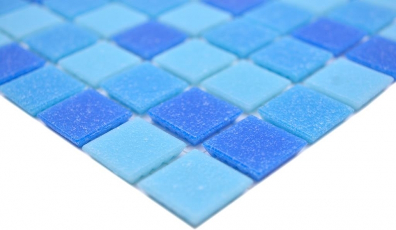 Campione a mano di mosaico tessere di vetro mosaico Classic Mix vetro mix blu turchese carta-legante mosaico piscina mosaico piscina MOS210-PA327_m