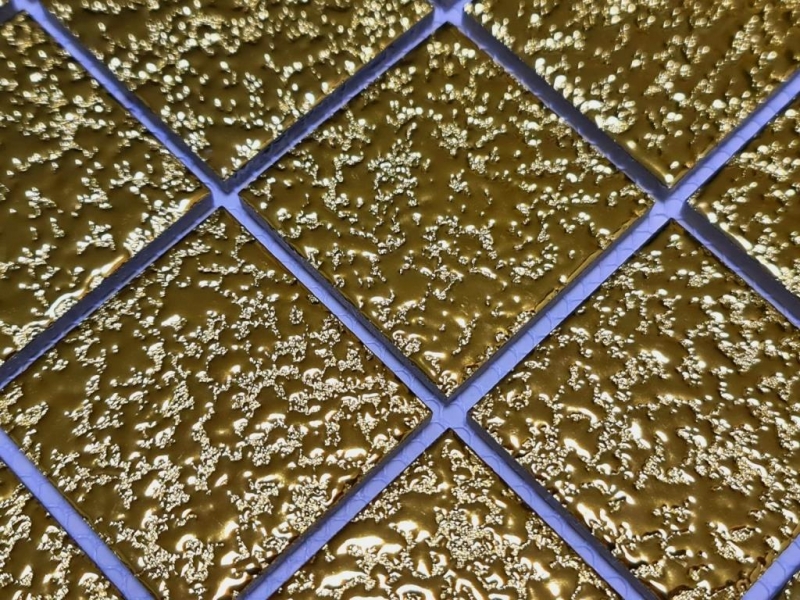 Mosaico dipinto a mano in ceramica Medio uni oro martellato bagno cucina MOS16-0707_m