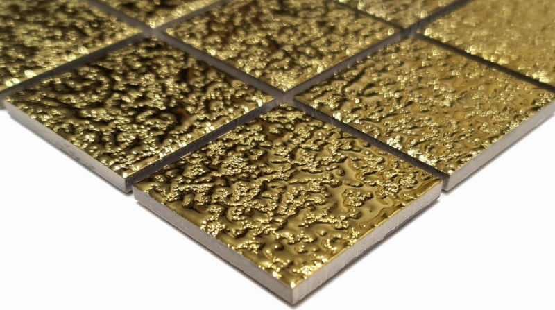 Mosaico dipinto a mano in ceramica Medio uni oro martellato bagno cucina MOS16-0707_m