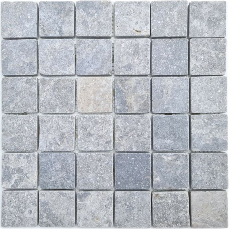 Piastrella di mosaico dipinta a mano Mosaico di marmo THUMBNAIL grigio chiaro Cucina Parete Bagno Piatto doccia MOS40-T48LG_m