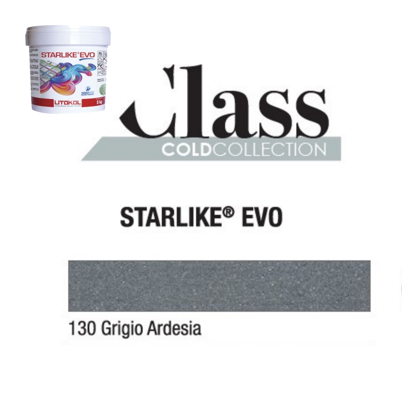 Litokol STARLIKE EVO 130 GRIGIO ARDESIA antracite adesivo in resina epossidica per giunti secchio da 5 kg