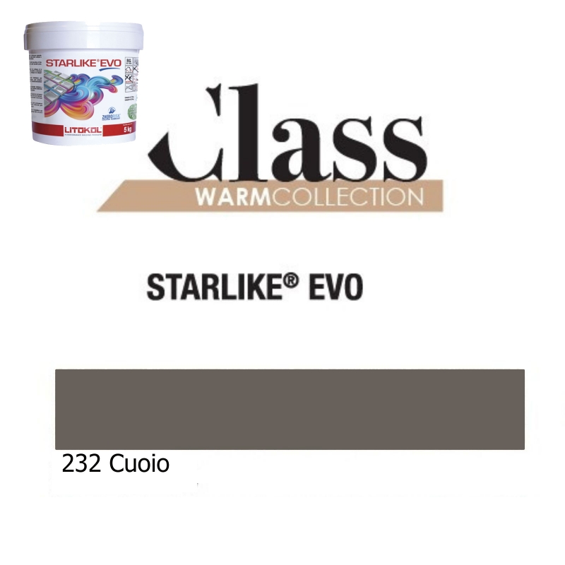 Litokol STARLIKE EVO 232 CUOIO marrone scuro II Adesivo in resina epossidica Joint Secchio da 5 kg