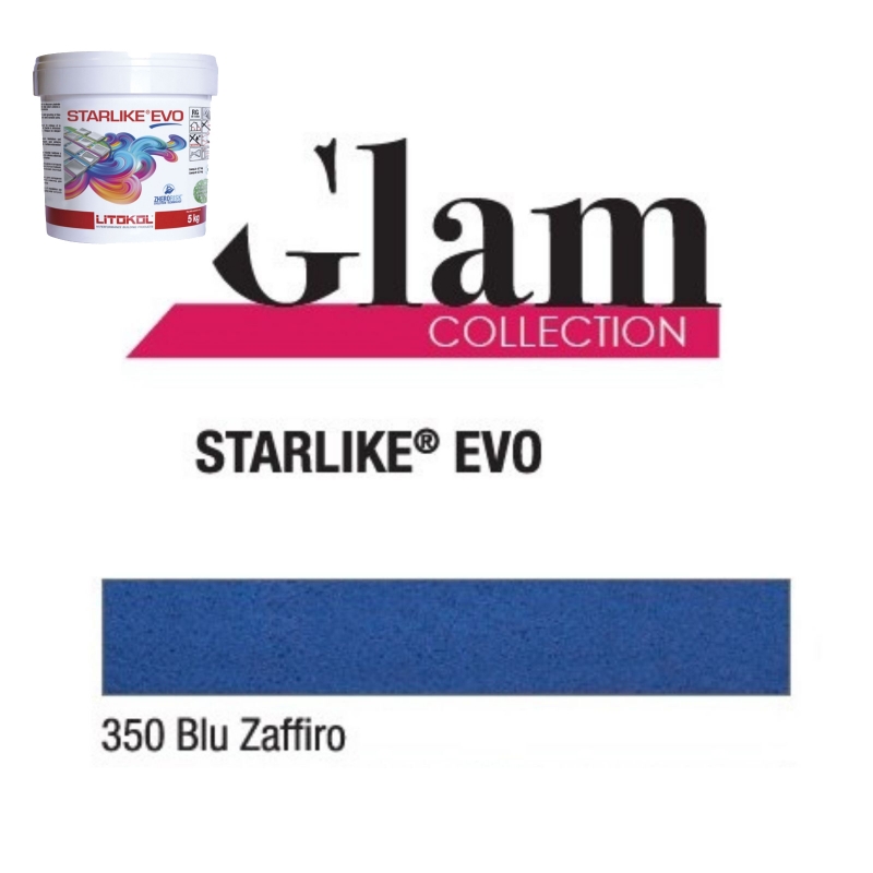 Litokol STARLIKE EVO 350 BLU ZAFFIRO blu III resina epossidica adesiva per giunti secchio da 5 kg