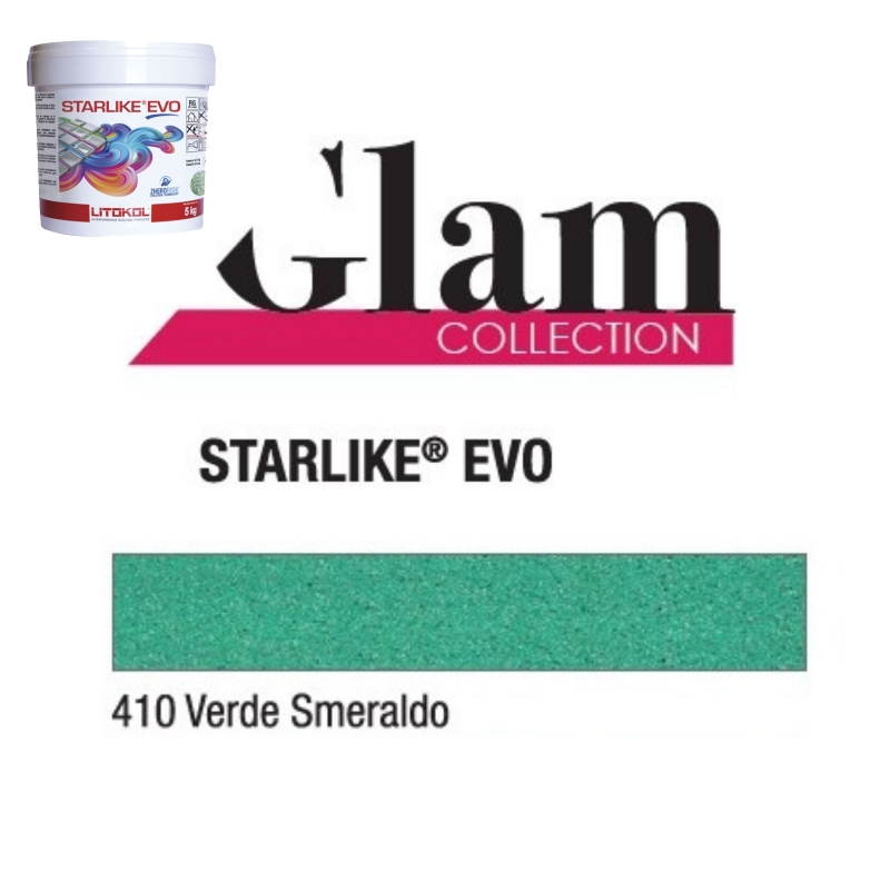 Litokol STARLIKE EVO 410 VERDE SMERALDO verde I Adesivo epossidico per giunti 2,5 kg secchio