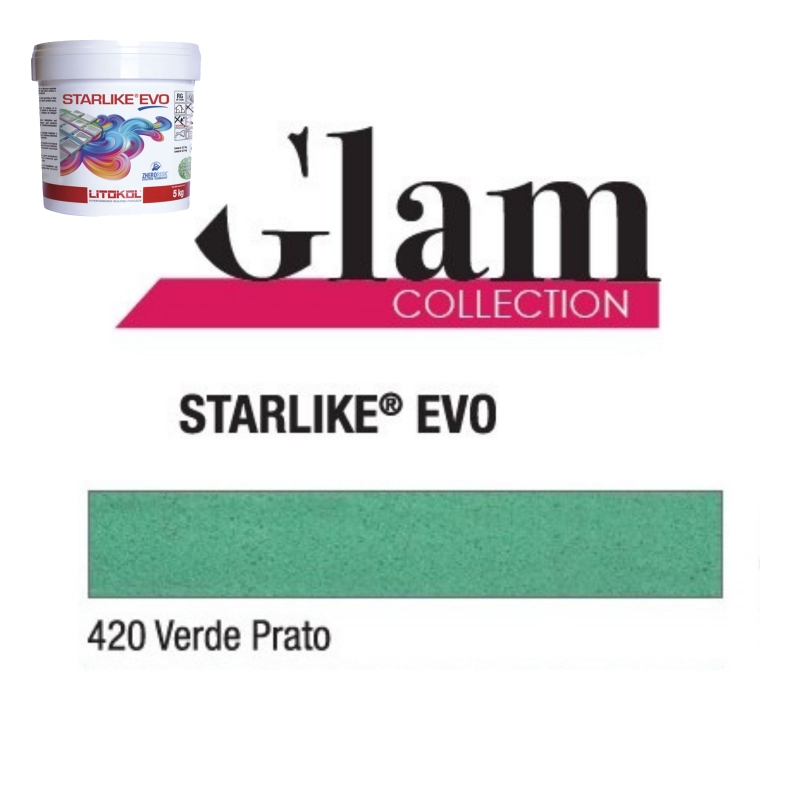 Litokol STARLIKE EVO 420 VERDE PRATO verde II adesivo in resina epossidica per giunti secchio da 2,5 kg
