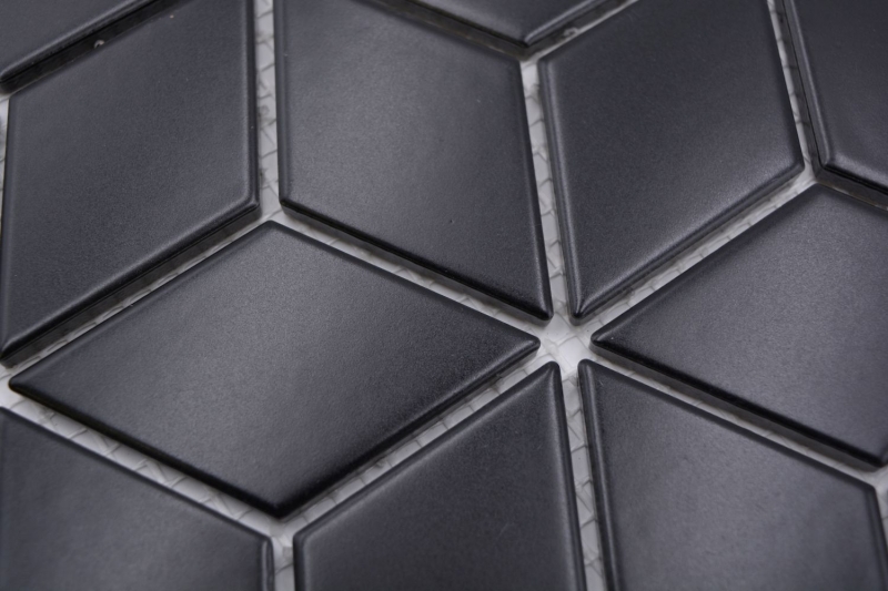 Mosaico a mano combinazione di piastrelle di ceramica mosaico 3D cubo tinta unita nero opaco bagno cucina parete MOS13-POV5_m