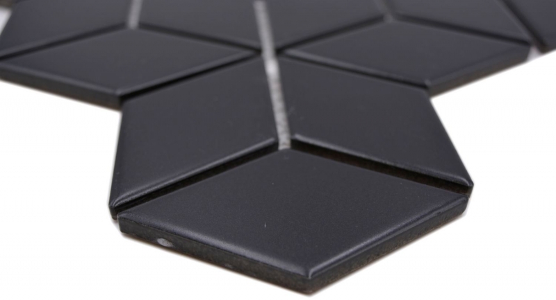 Mosaico a mano combinazione di piastrelle di ceramica mosaico 3D cubo tinta unita nero opaco bagno cucina parete MOS13-POV5_m