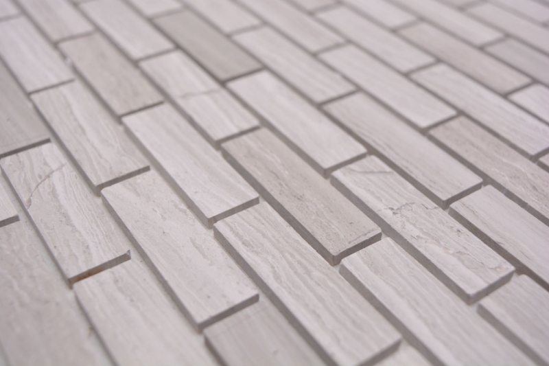 Piastrella di mosaico campione a mano Mosaico autoadesivo composito pietra naturale bianco legno grigio cucina MOS200-4M72_m