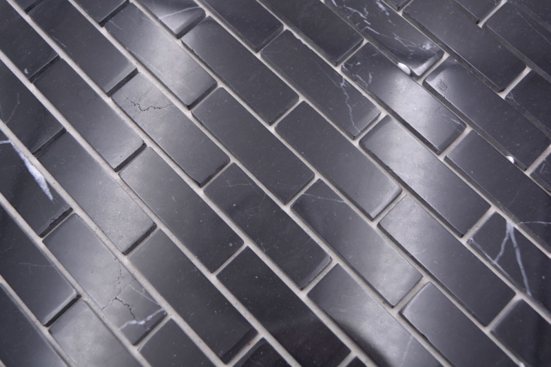 Piastrella di mosaico a mano Autoadesivo Mosaico Composito Pietra Naturale Nero Parete Cucina MOS200-4M82_m