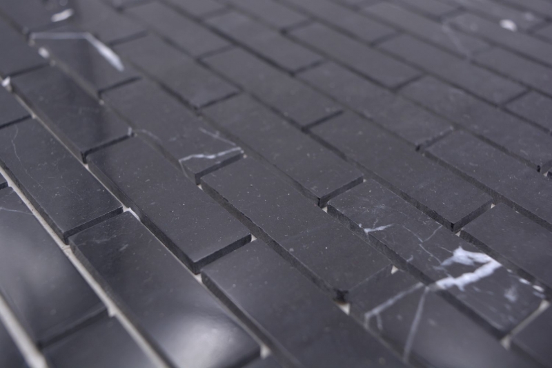 Piastrella di mosaico a mano Autoadesivo Mosaico Composito Pietra Naturale Nero Parete Cucina MOS200-4M82_m