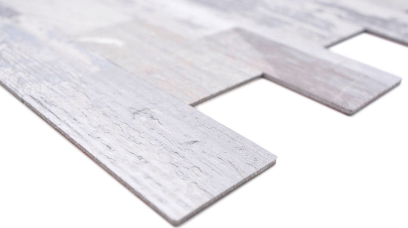 Mosaico dipinto a mano Mosaico autoadesivo Alluminio effetto legno shabby chic grigio Subway MOS200-4S49_m