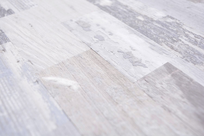 Mosaico dipinto a mano Mosaico autoadesivo Alluminio effetto legno shabby chic grigio Subway MOS200-4S49_m
